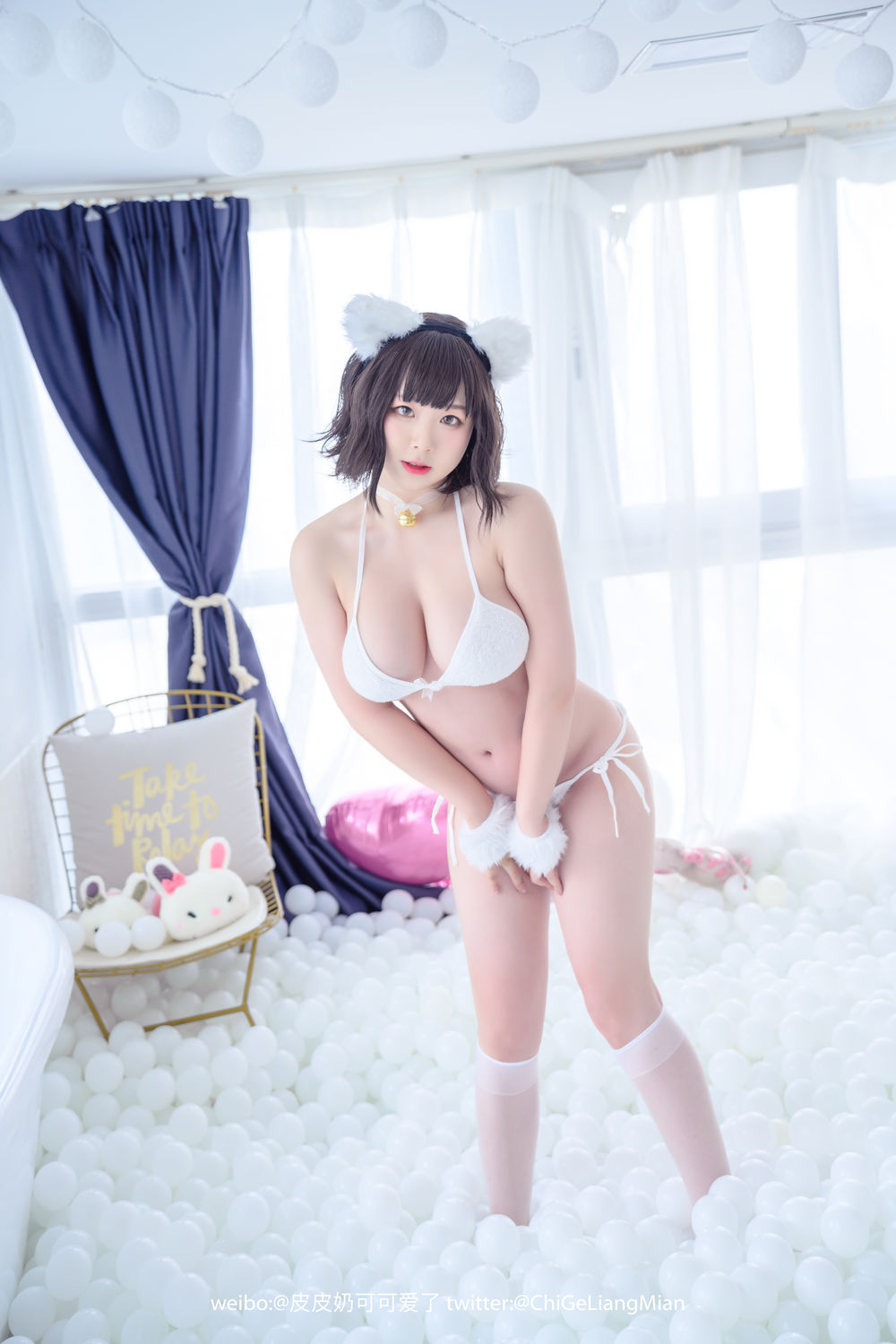 皮皮奶可可爱了啦(超皮皮皮奶) No.020-白猫 [50P]-道友图库