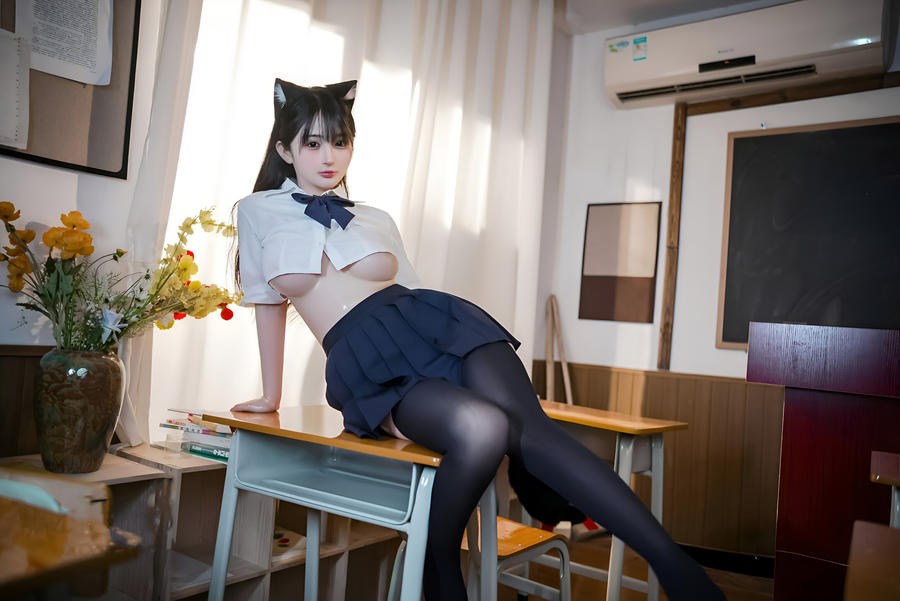 桜井宁宁(宁宁子同学) No.143 – JK猫耳 [47P]-道友图库