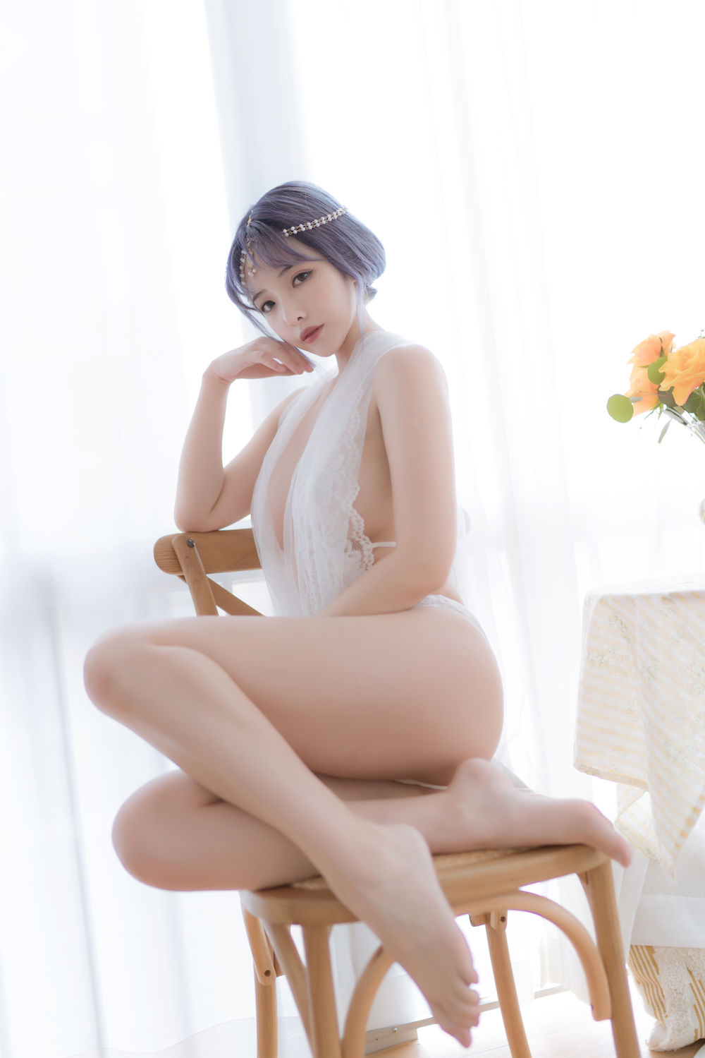 雯妹不讲道理 No.051-2021年 1月图包 9套 – 白色希腊 [36P]-道友图库