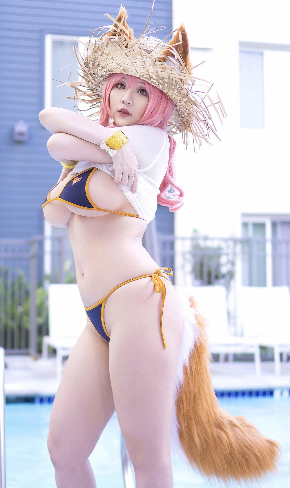 Hana Bunny No.032-Tamamo Bikini (Fate Grand Order) [9P]-道友图库