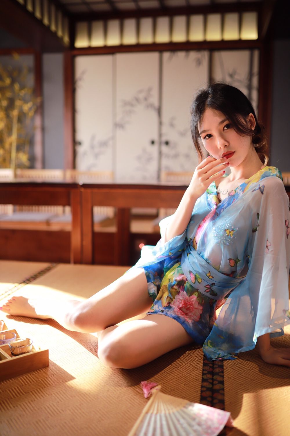 抖娘-利世 No.013-水蓝和服 [30P]-道友图库