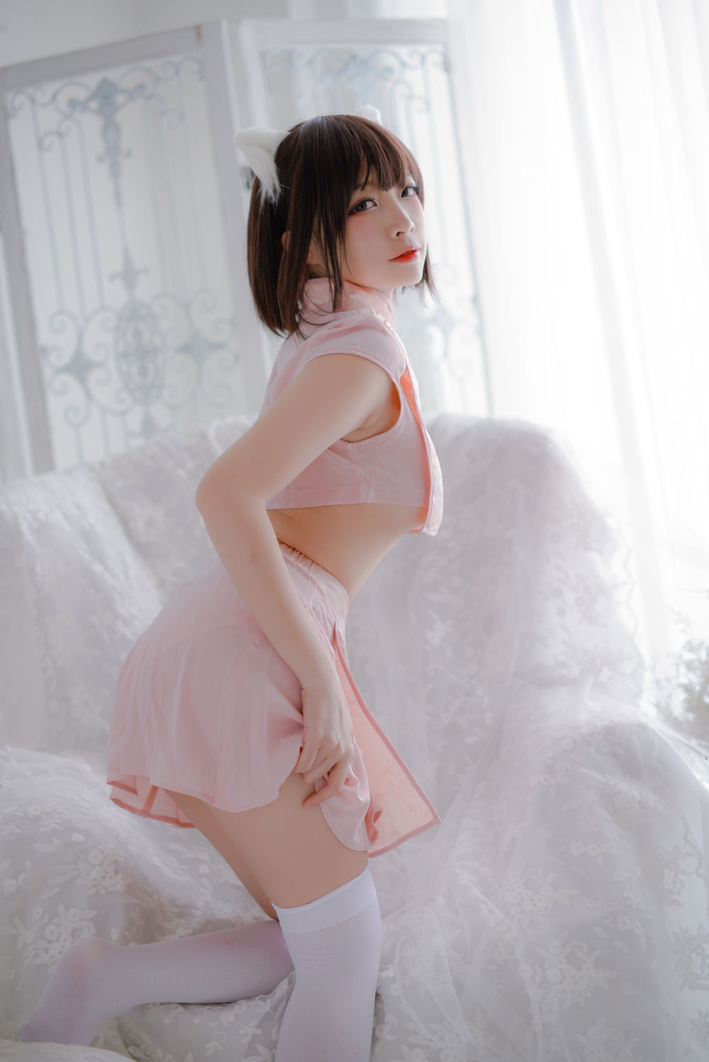 二佐Nisa No.013-粉旗袍 [21P]-道友图库