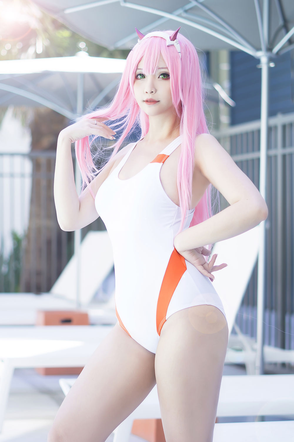 Hana Bunny No.035-Zero Two Swimsuit (Darling in the Franxx) [8P]-道友图库