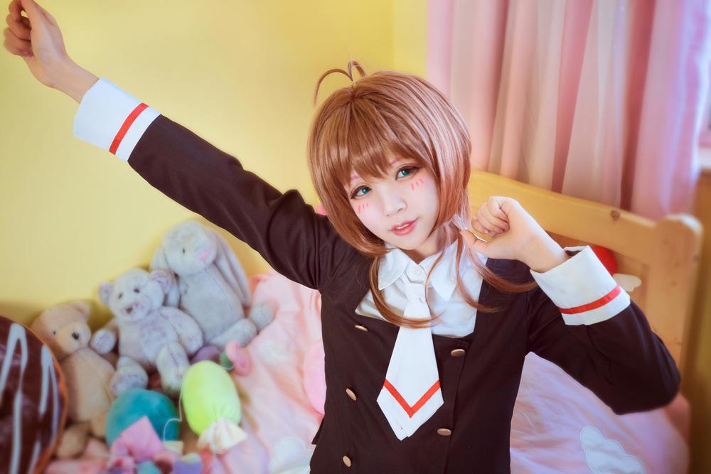 汐兔子 No.001-魔卡少女 木之本樱 JK制服 [9P]-道友图库