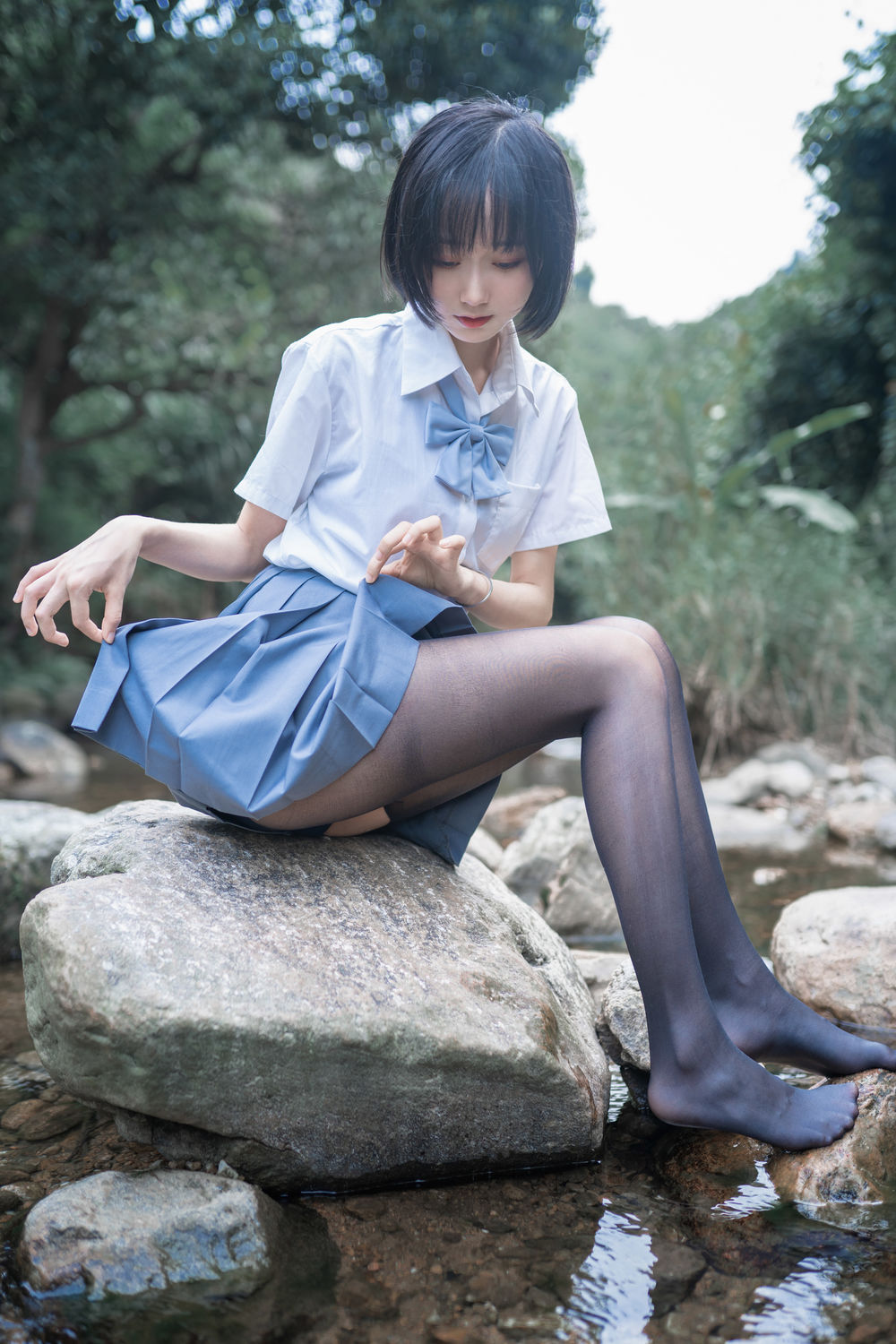 木棉棉OwO No.007-水色溪边制服 [51P]-道友图库